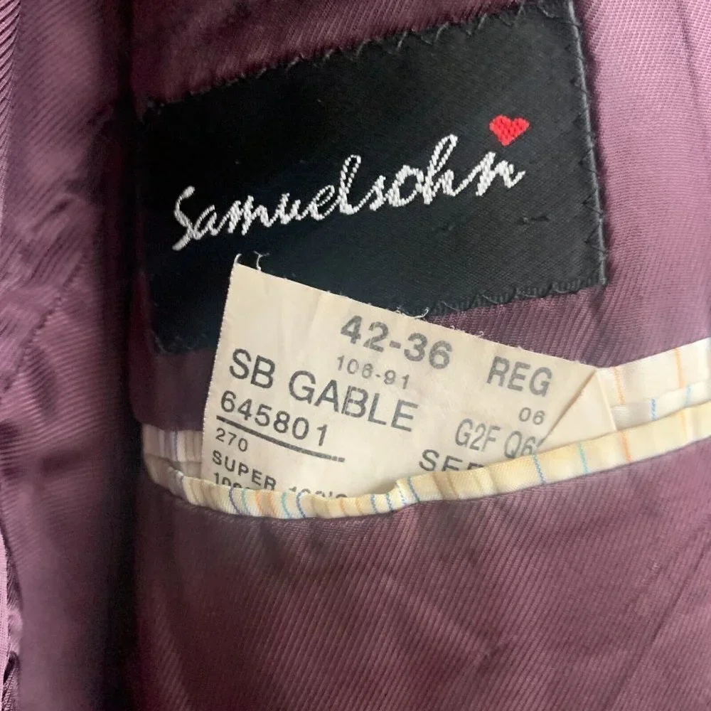 Samuelsohn SB Gable‎ Sport Coat Jacket 42R Super 120's Wool Union Made in Canada